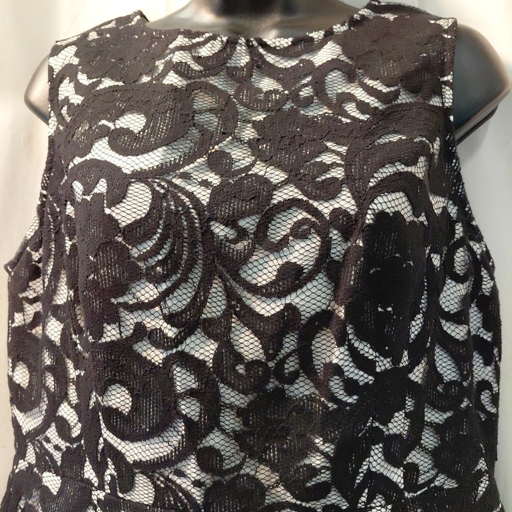 Vintage 90s The Limited Black Floral Lace Romatic Sheath Dress, Women's Sz 12 - Picture 2 of 11